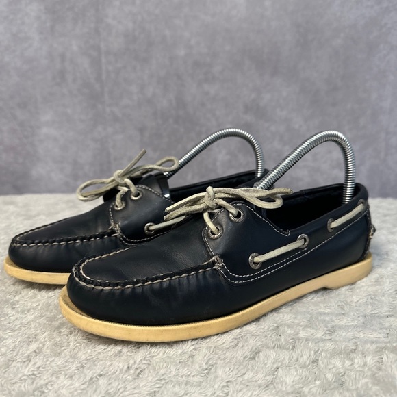 L.L. Bean Shoes - L.L. Bean 306 Casual 2-Eye Navy Boat Deck Moc Flats Loafers Shoes Womens US 7 M